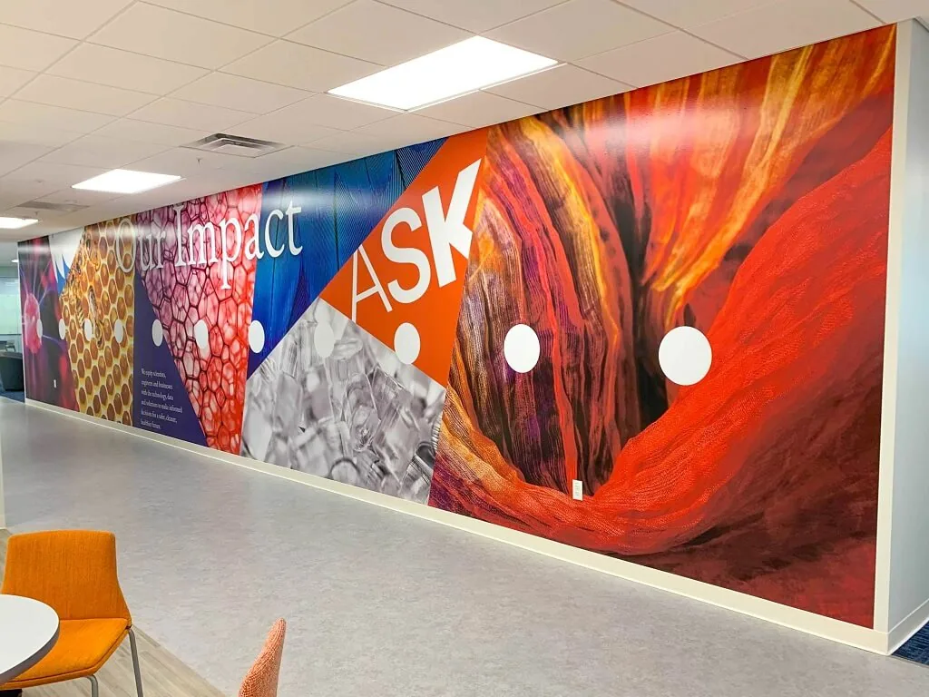 Corporate branded wall mural