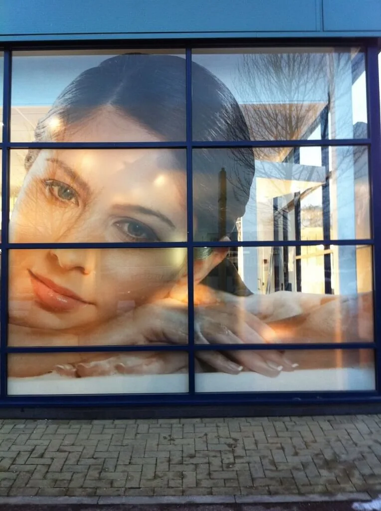 Large format storefront window graphic