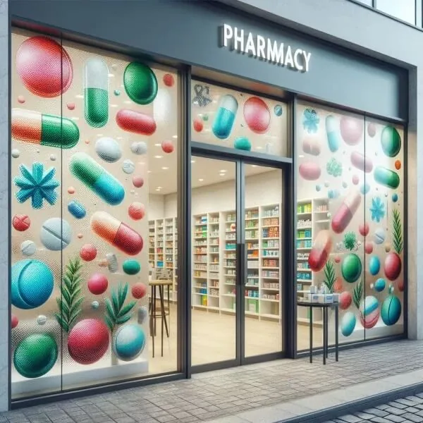 Commercial window graphics and lettering